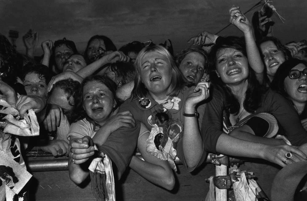 28th May 1974:  Teenage fans at a David Cassidy concert at White City, London.  (Photo by Tim Graham/Evening Standard/Getty Images)