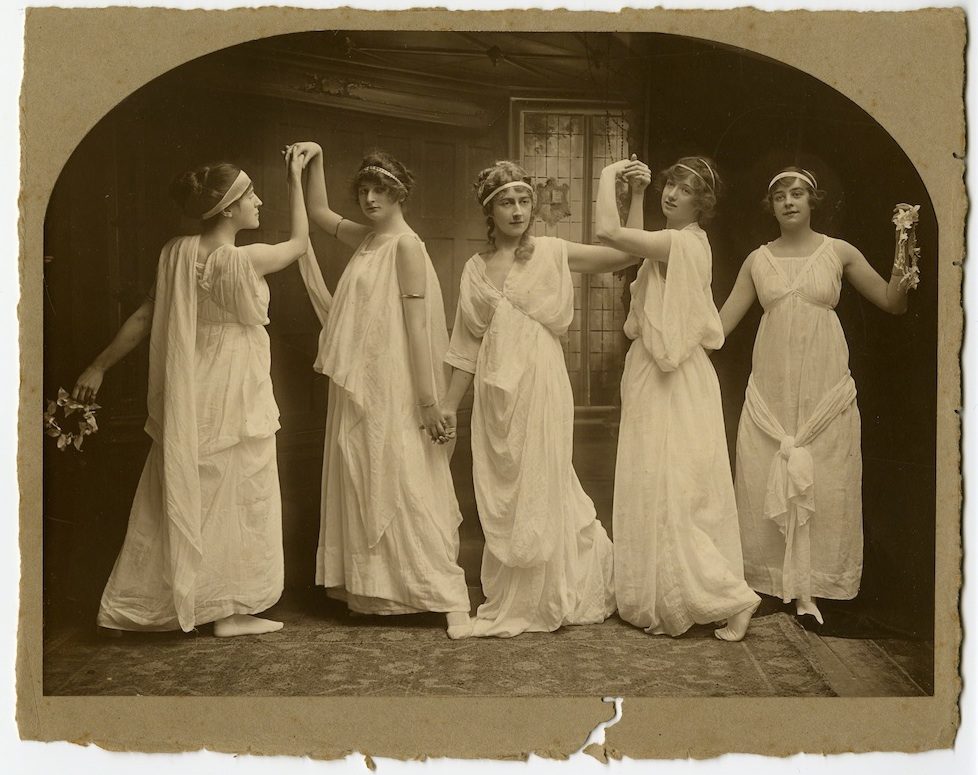 Dance class in Torquay. Agatha in the centre. c 1904. 'We were like obstreperous flowers — often weeds maybe, but nevertheless all of us growing exuberantly — pressing violently up through cracks in pavements and flagstones, and in the most inauspicious places, determined to have our fill of life and enjoy ourselves, bursting out into the sunlight, until someone came and trod on us. Even bruised for a time, we would soon lift a head again.