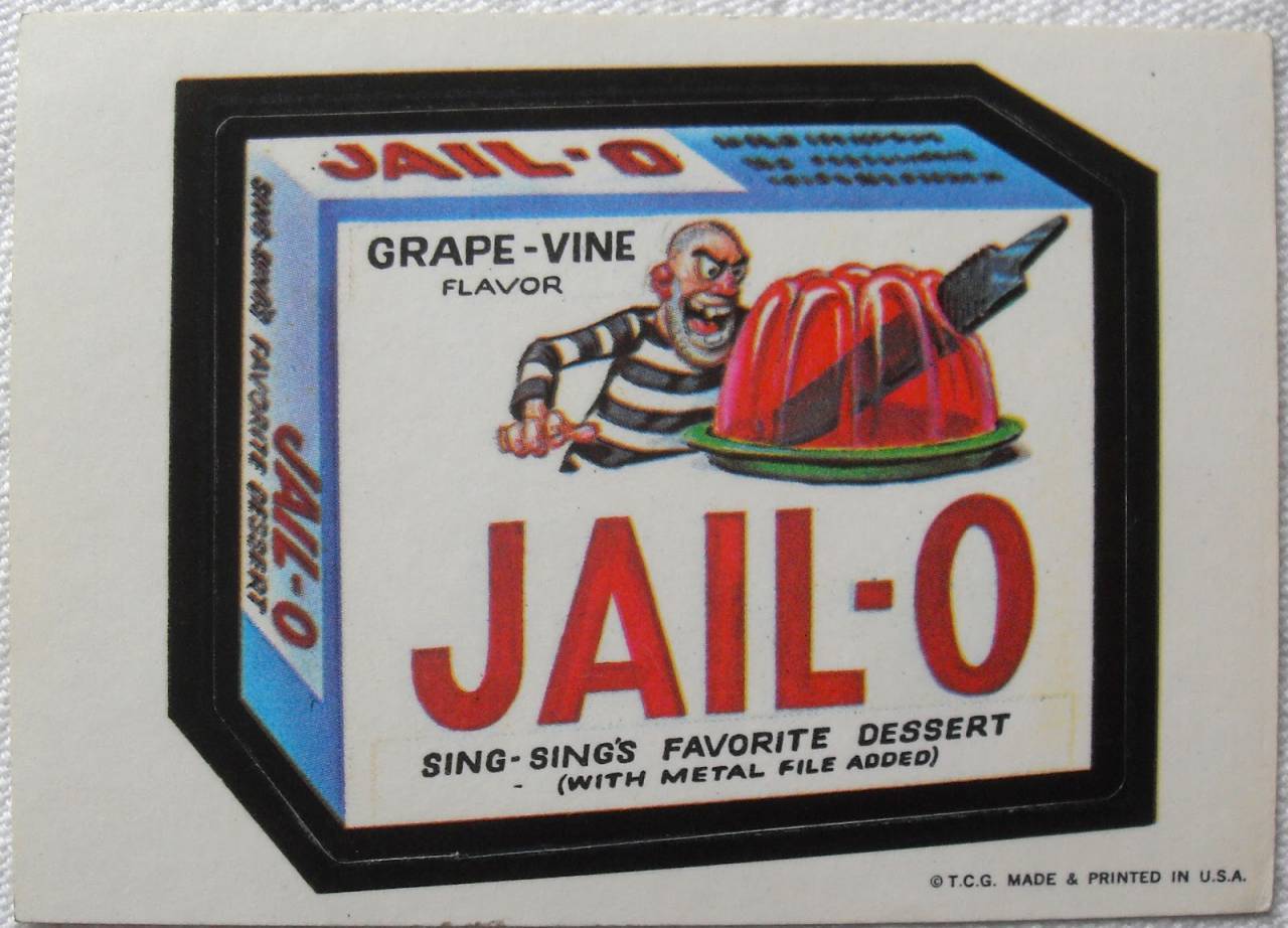 1973 Wacky Packages Stickers 1st Series JAIL-O