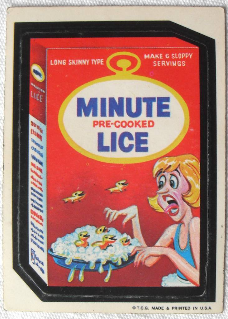 1973 Wacky Packages Stickers 1st Series MINUTE LICE