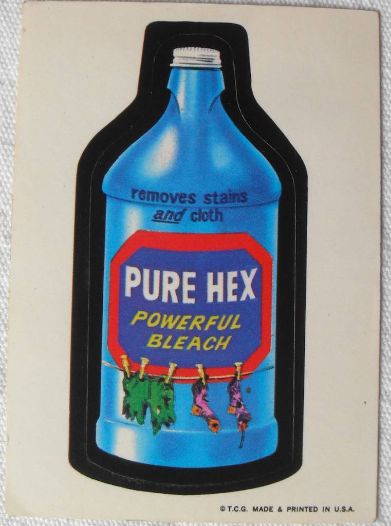 1973 Wacky Packages Stickers 1st Series POWER HEX BLEACH