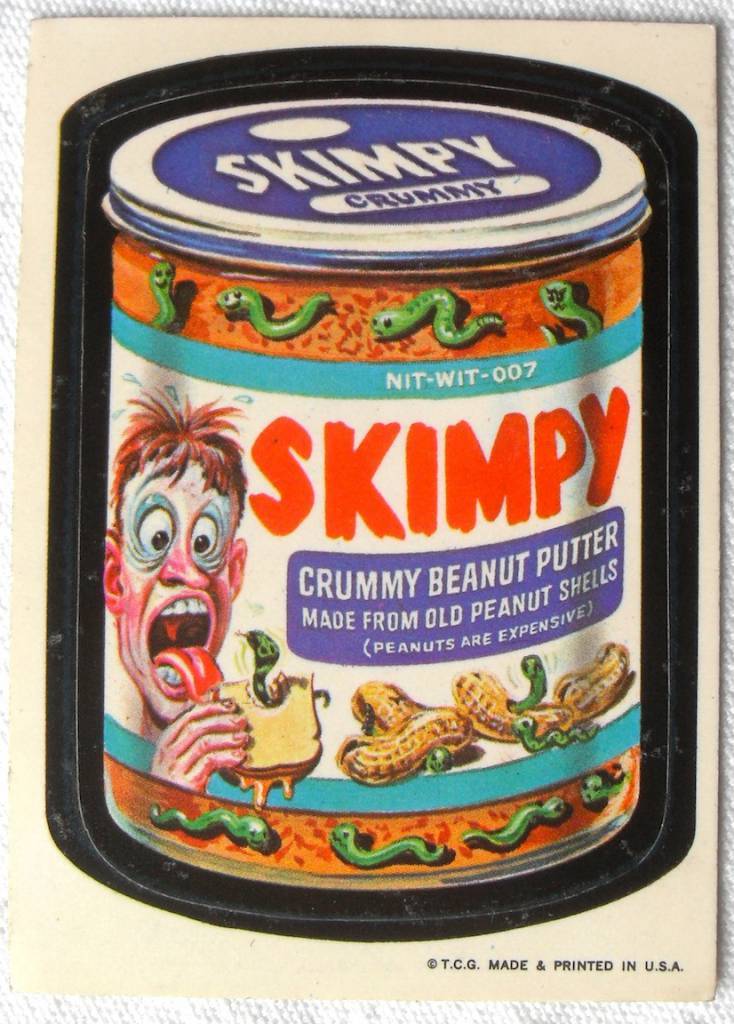 1973 Wacky Packages Stickers 1st Series SKIMPY PEANUT BUTTER
