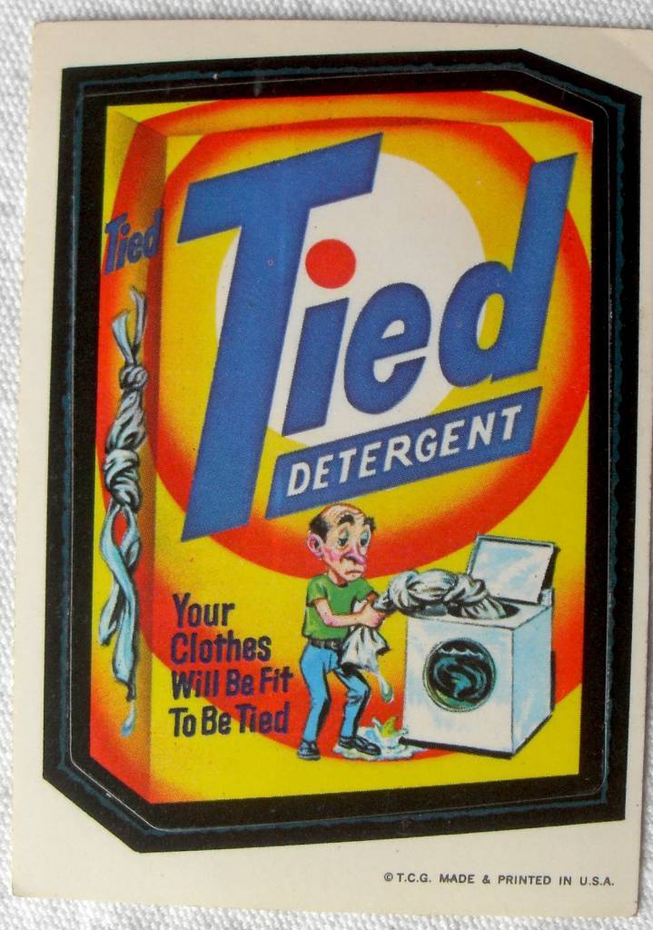 1973 Wacky Packages Stickers 1st Series TIED DETERGENT