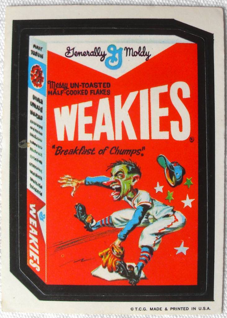 1973 Wacky Packages Stickers 1st Series WEAKIES CEREAL