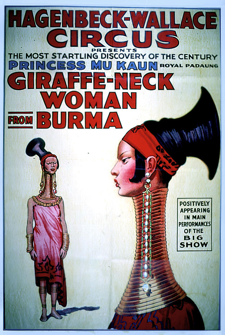 'Giraffe Neck' Padaung Women Tour London And New York Circuses: 1900