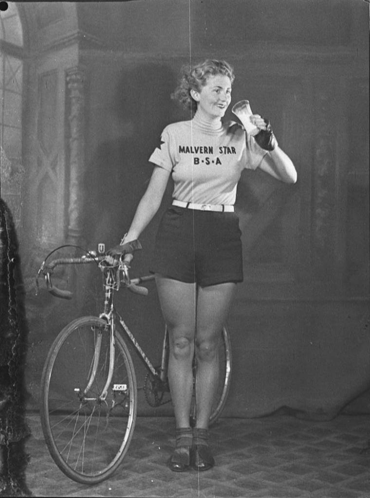 Joyce Barry advertising for Milk Board, September 1939 Cyclist Joyce Barry was celebrated throughout the 1930s for her many record-breaking time and distances rides.