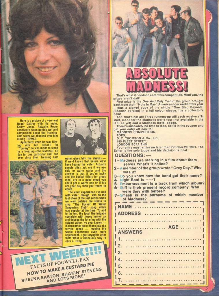 TV Tops Issue 1 10th October 1981