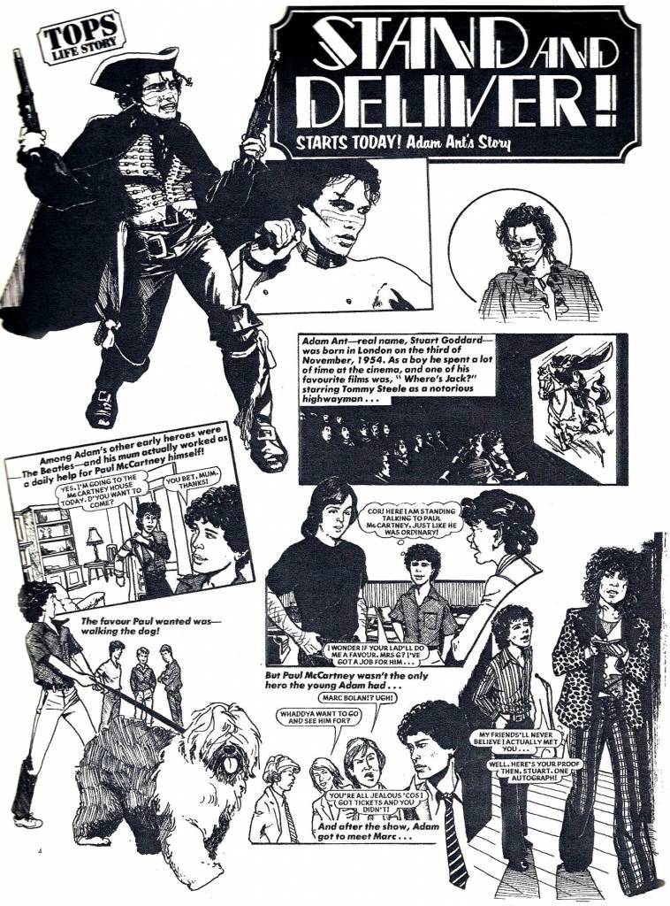 Adam And The Ants comic 1980s Adam Ant