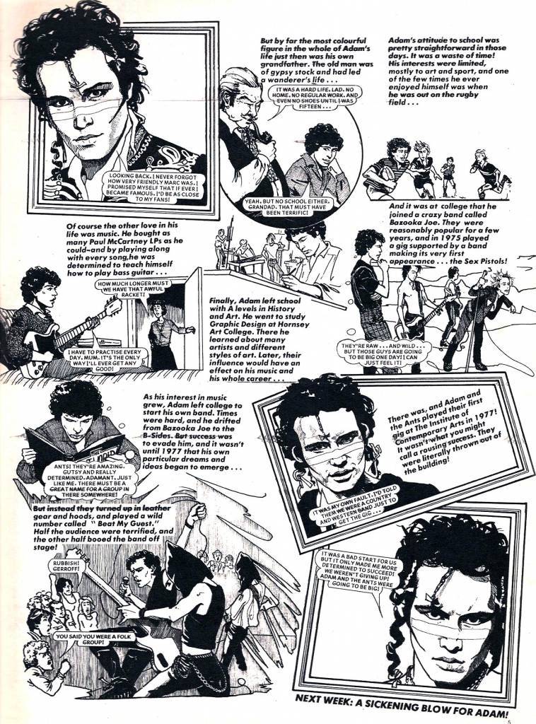 Adam And The Ants comic 1980s Adam Ant