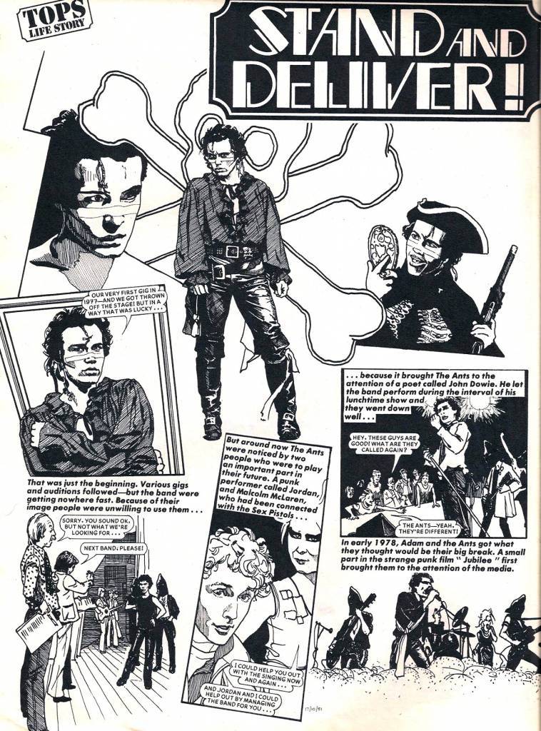 Adam And The Ants comic 1980s Adam Ant