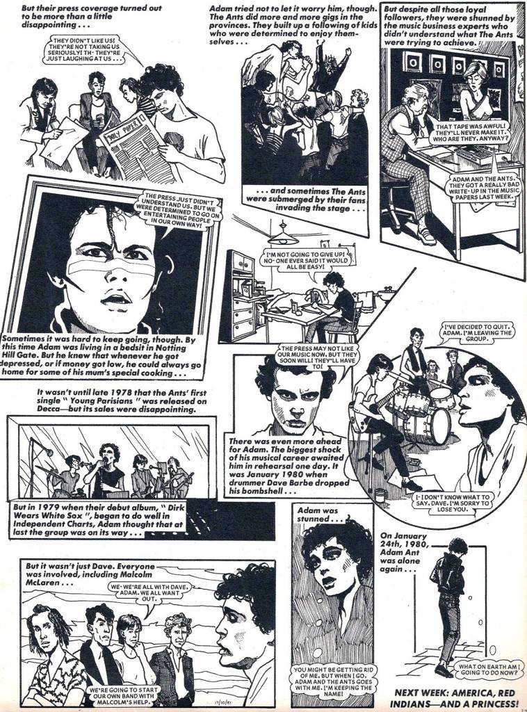 Adam And The Ants comic 1980s Adam Ant