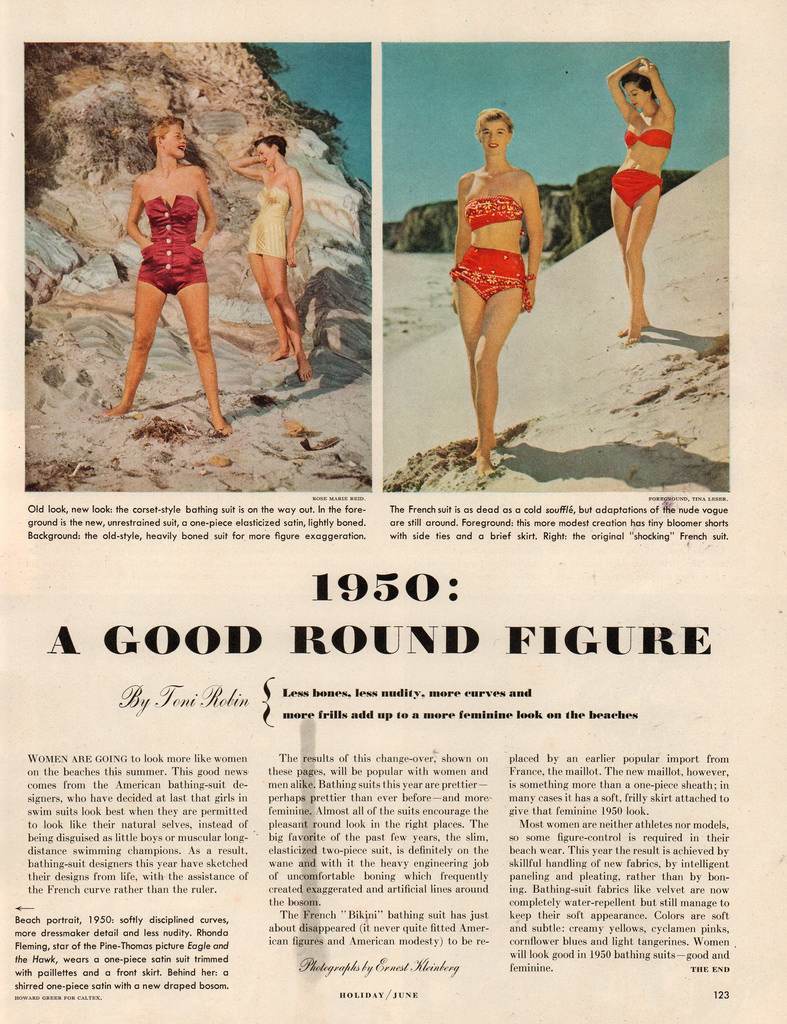 A Good Round Figure': A 1950 Beach Fashion Magazine Spread - Flashbak