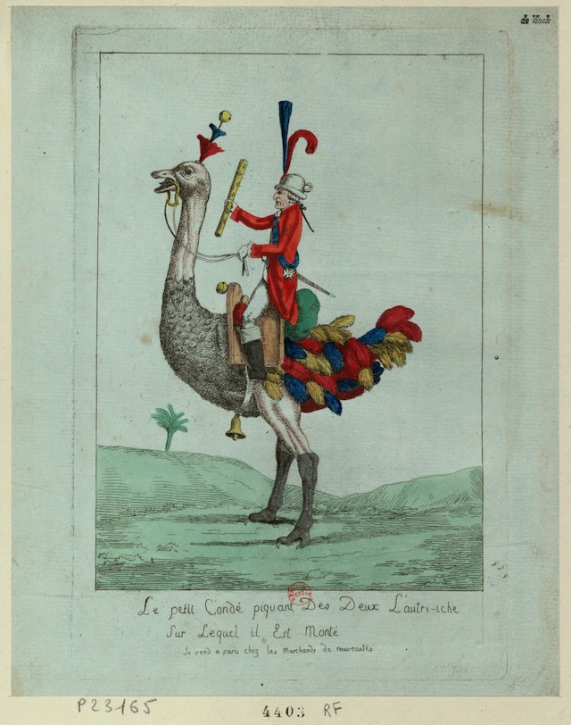 Caricature of Louis-Joseph, Prince of Condé (190-92) (via French Revolution Digital Archive)