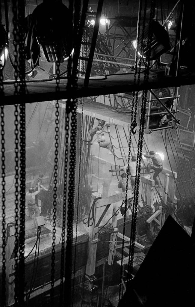 1954, England, Elstree Film Studios, filming "Moby Dick" (b)