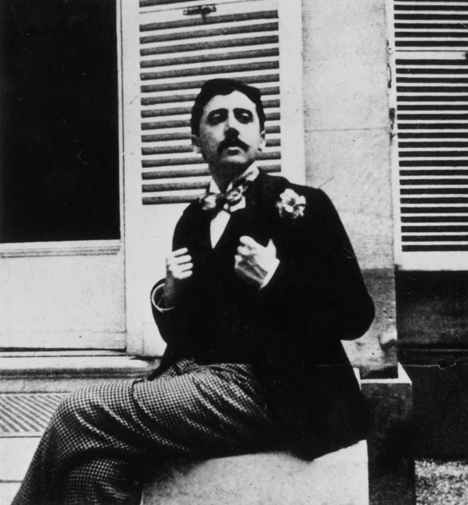 circa 1910: French author Marcel Proust (1871 - 1922) sitting outside a window. (Photo by Hulton Archive/Getty Images)