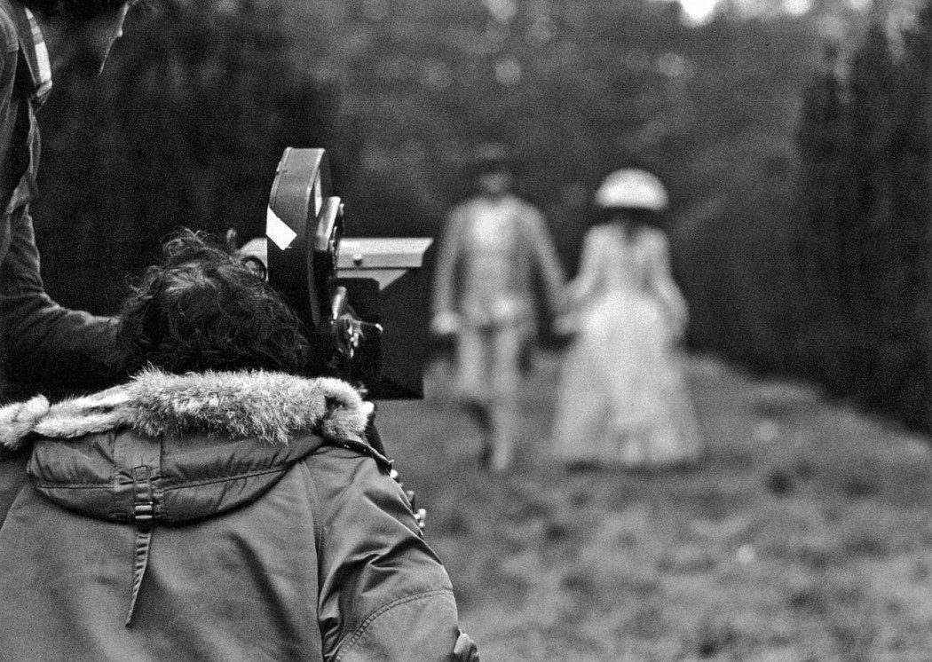 Stanley Kubrick filming Barry Lyndon. Still photographer- Keith Hamshere