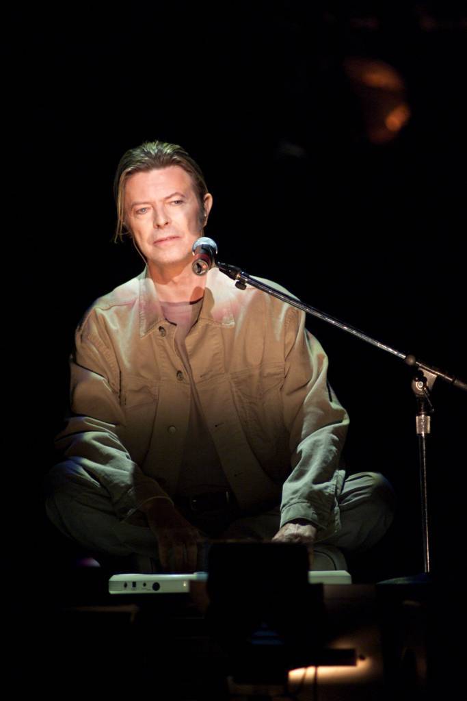 David Bowie performing onstage at The Concert for New York City to benefit the victims of the World Trade Center disaster. October 20, 2001 (Photo: Scott Gries/ImageDirect)
