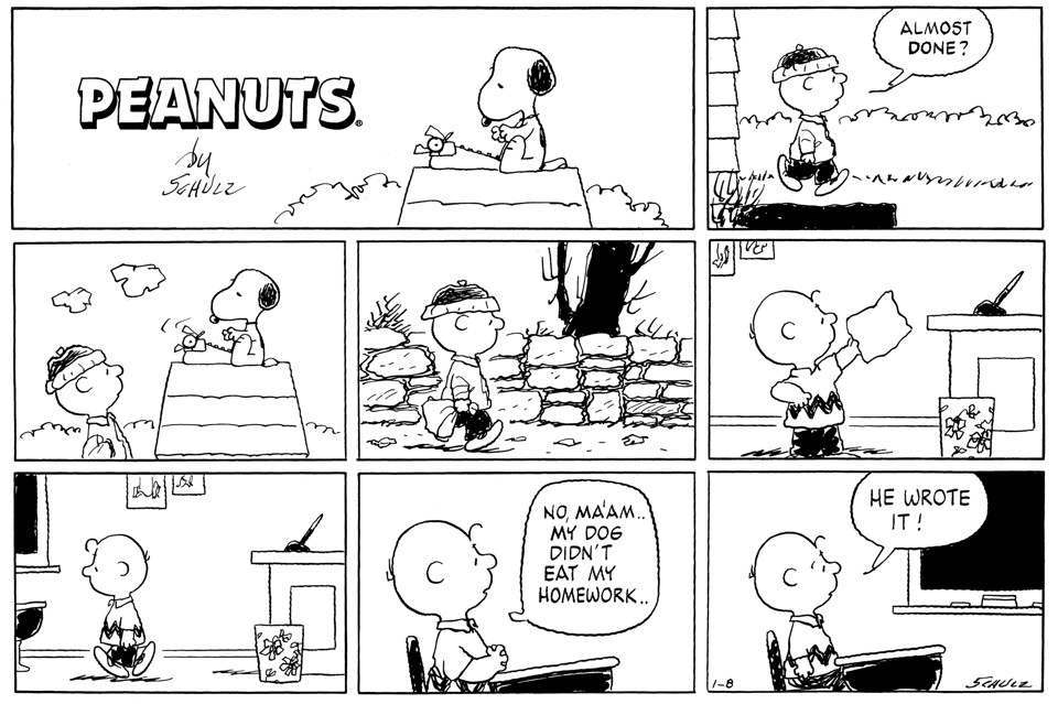 snoopy good writing is hard work