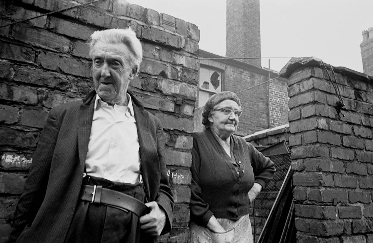 Elderly couple left in semi derelict property, Manchester 1972