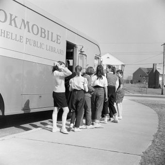 A Bookmobile Library Rolls Into New Rochelle (1955)