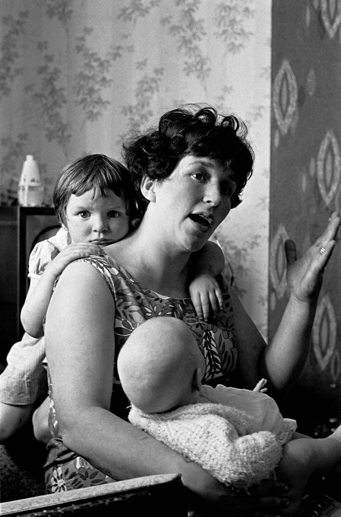 Mother and baby, slum property Sparkbrook, 1971