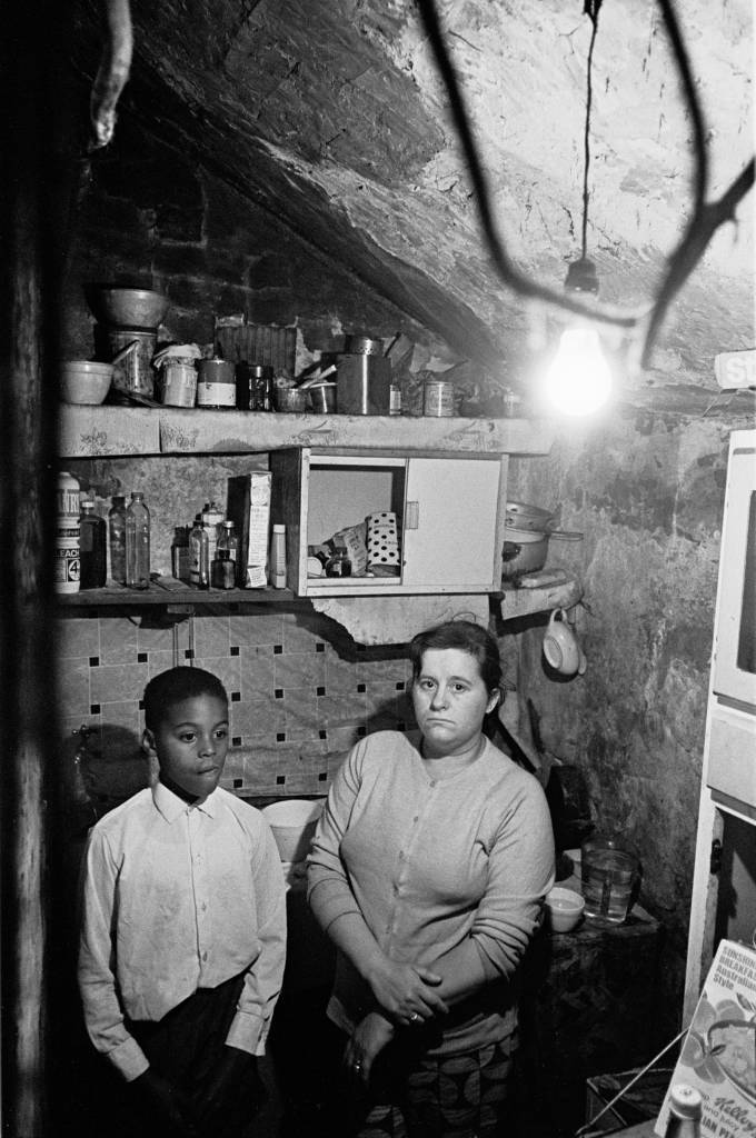 Mother and son in Manchester kitchen 196
