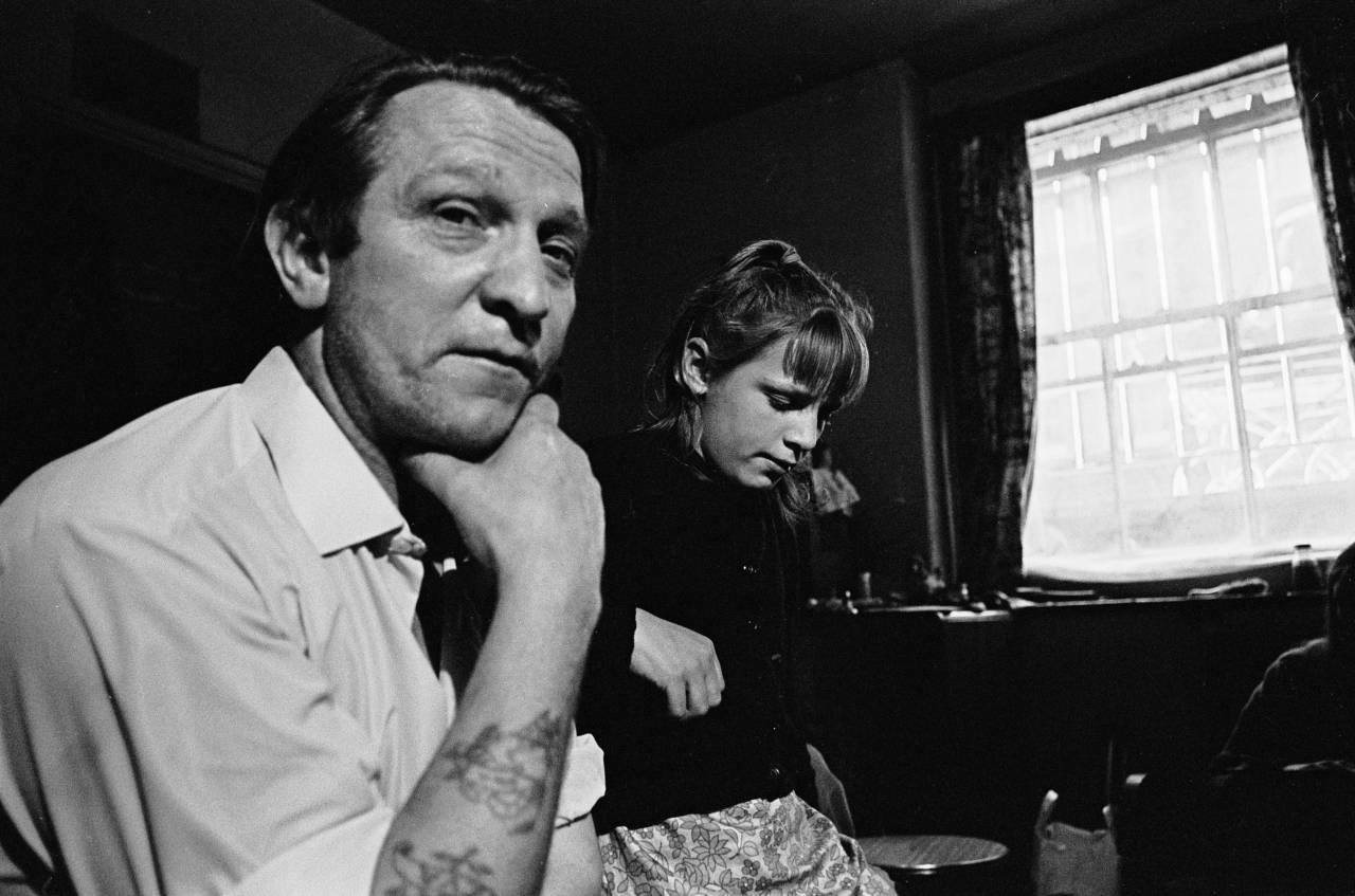 Vic Rump and his eldest daughter Pauline, basement flat Rothschild Dwellings 1969 