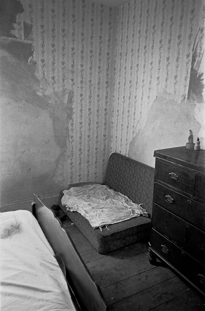 Extra bed in Saltley slum bedroom 1971