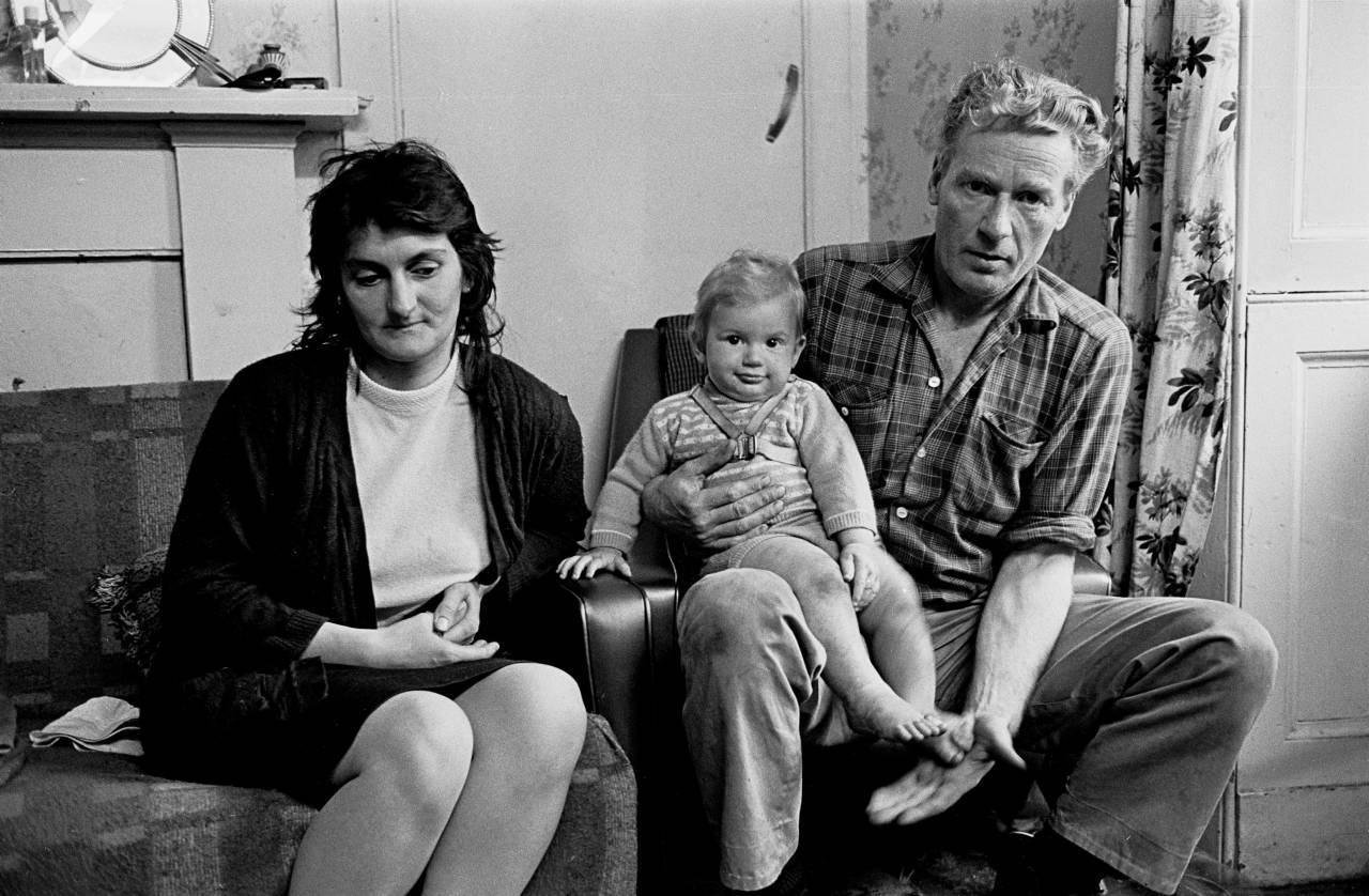 Family living in a slum tenement Edinburgh 1972