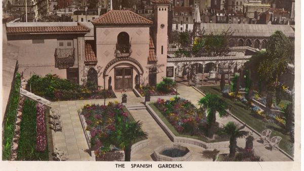 The Roof Gardens atop the new Derry & Tom's store opened in 1938. The store, redesigned by American architect Bernard George, ha opened with great fanfare in 1933. It aimed to be "a beautiful store to sell beautiful things." 