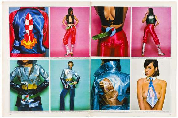 Fashion spread featuring Mr Freedom and Ossie Clark designs, Nova, May 1970