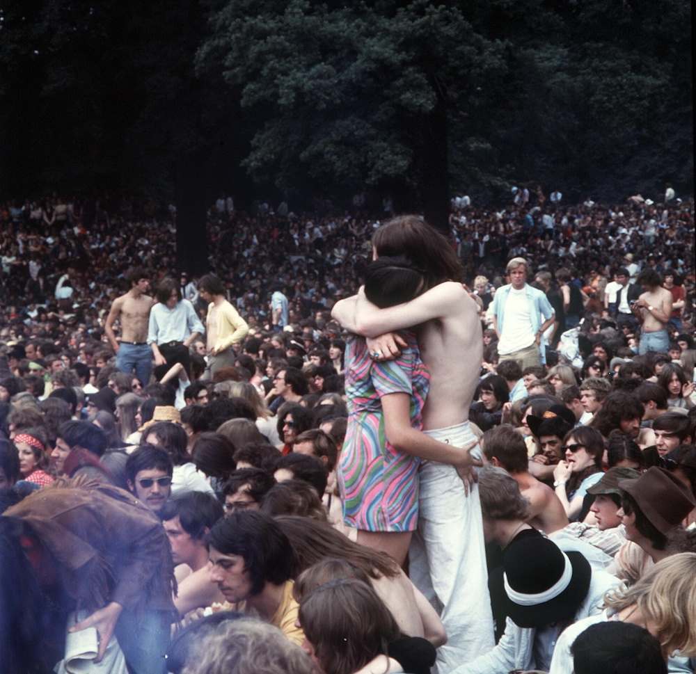 Mandatory Credit: Photo by Alan Messer/REX/Shutterstock (28141d) The Rolling Stones 1969 Concert in Hyde Park, London, Britain - 15 Jun 1969 The Rolling Stones play their 1969 Hyde Park Concert in memory of recently deceased band founder, Brian Jones.