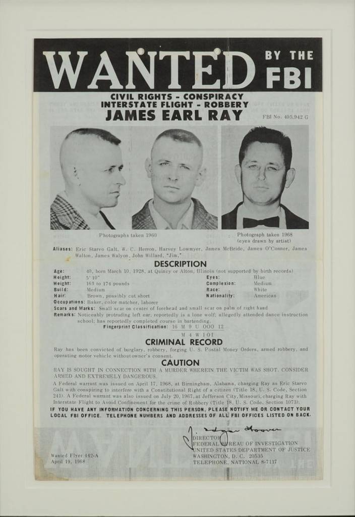 James Earl Ray Wanted poster
