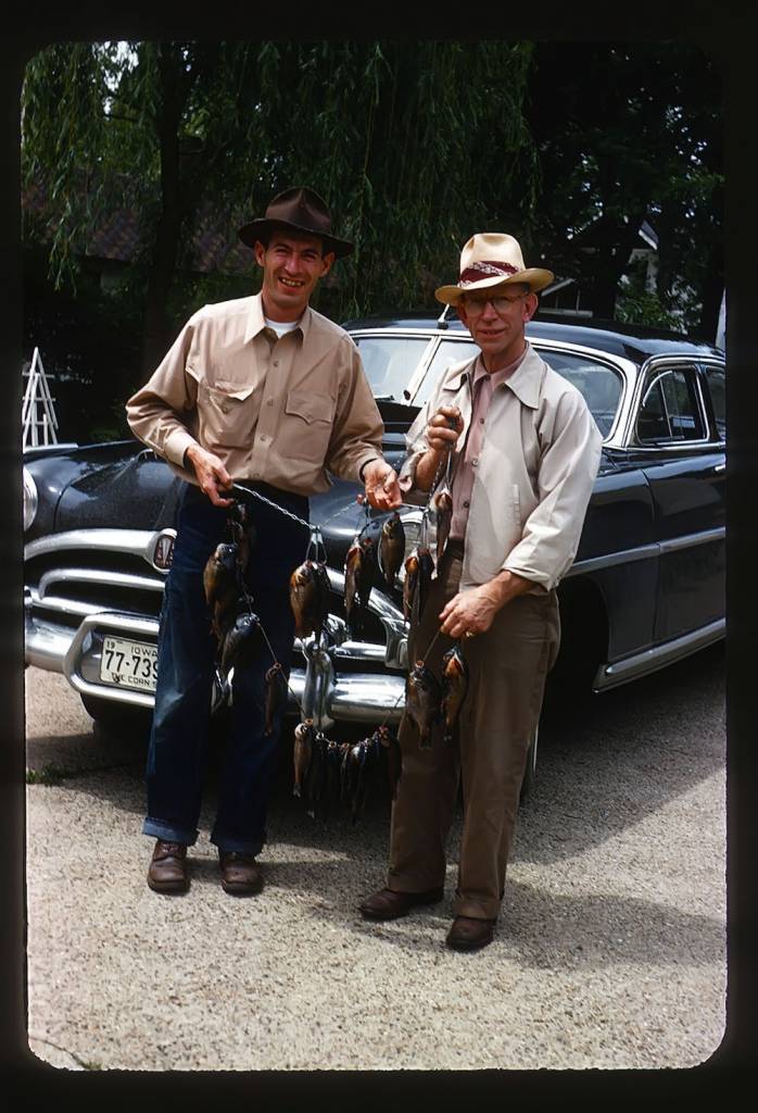 Bill Gooder and Father in Law, Mr Webster Barr, on June 2, 1954