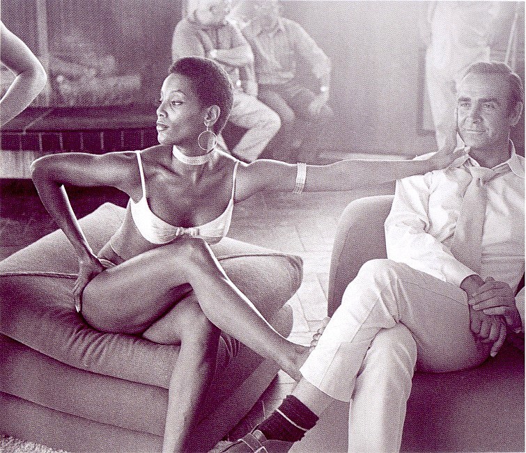 Trina Parks and Sean Connery during filming.