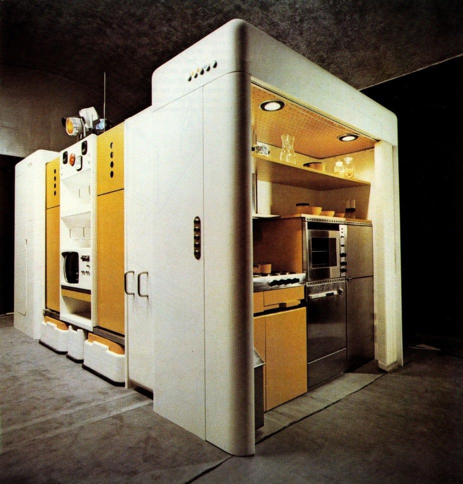 Furnishing Concept by Ettore Sottsass Designer Ettore Sottsass. From the book that accompanied the 1972 Museum of Modern Art exhibition, Italy: The New Domestic Landscape.