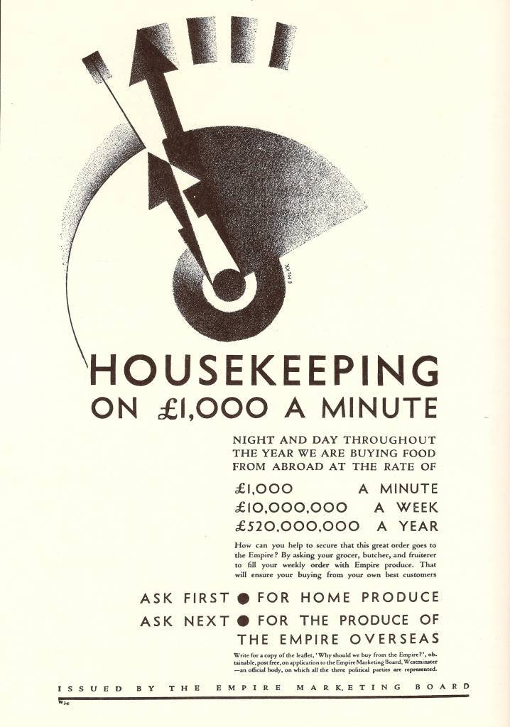 Housekeeping on £1000-a-minute Empire Marketing-Board Edward McKnight Kauffer, 1930.