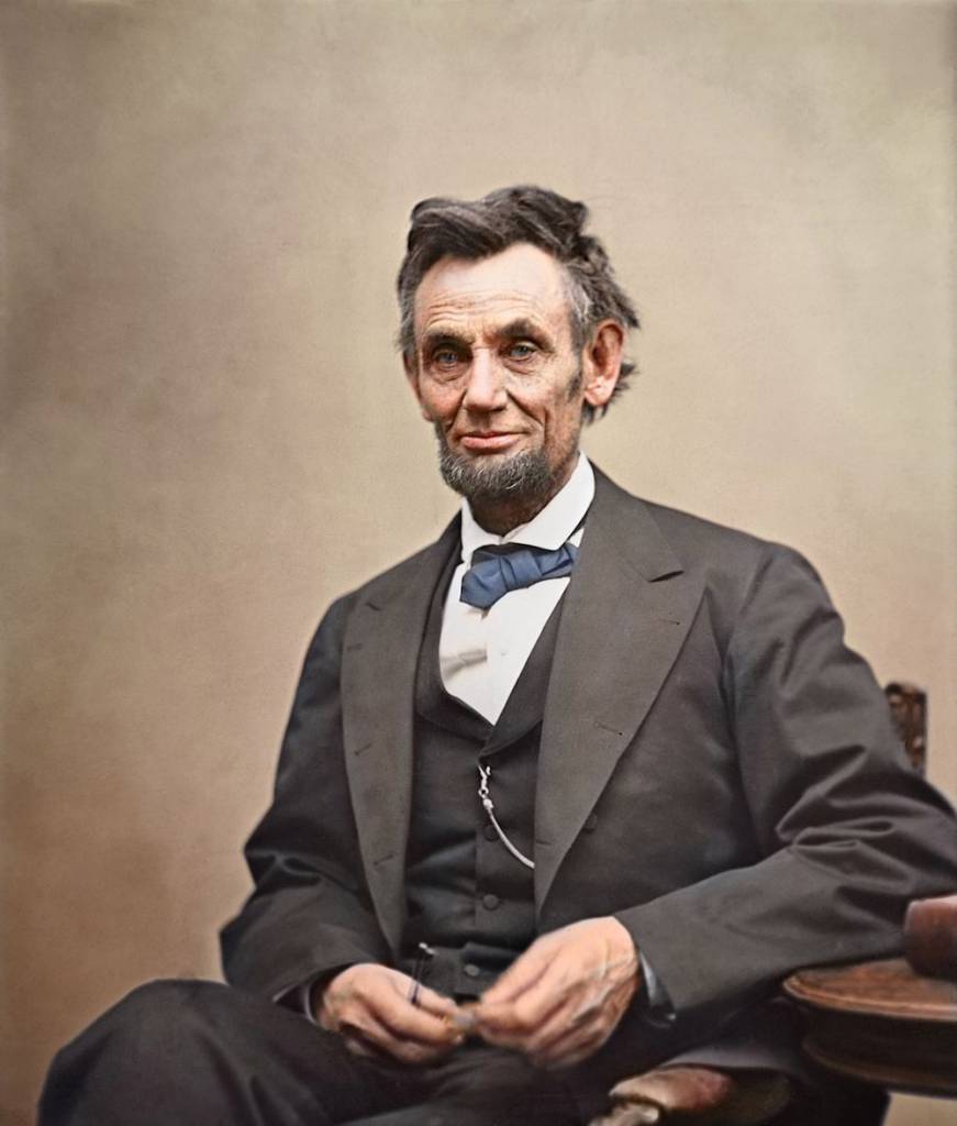 Abraham Lincoln circa 1863, in colour. Colorized by: Sanna Dullaway