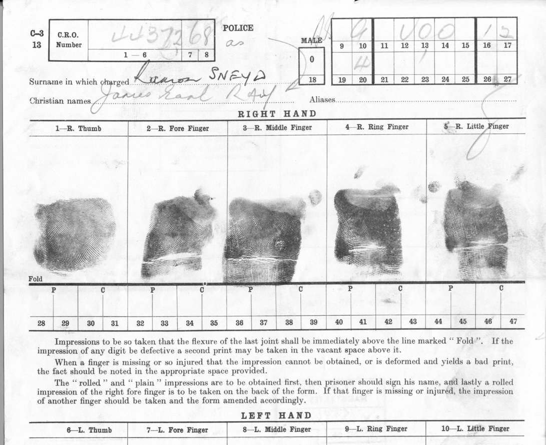 James Earl Ray's fingerprints