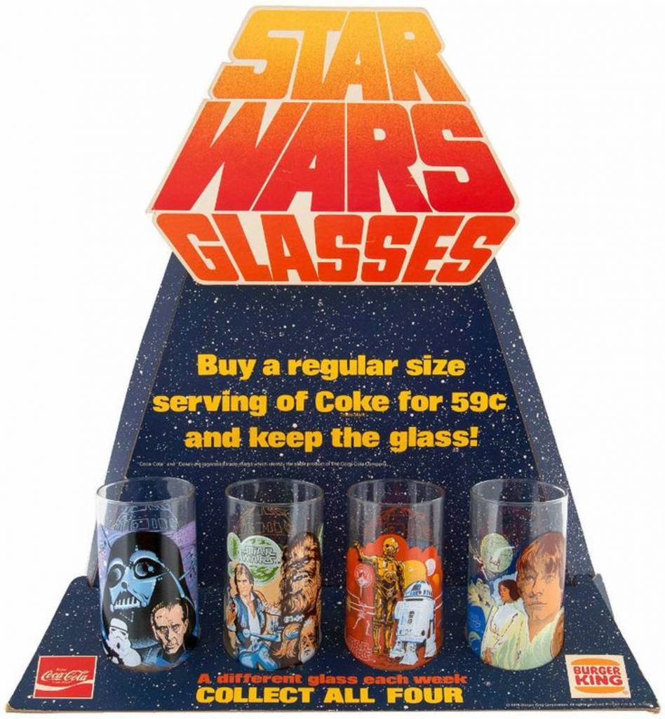 Vintage Star Wars Burger King Glasses Complete Set 12 