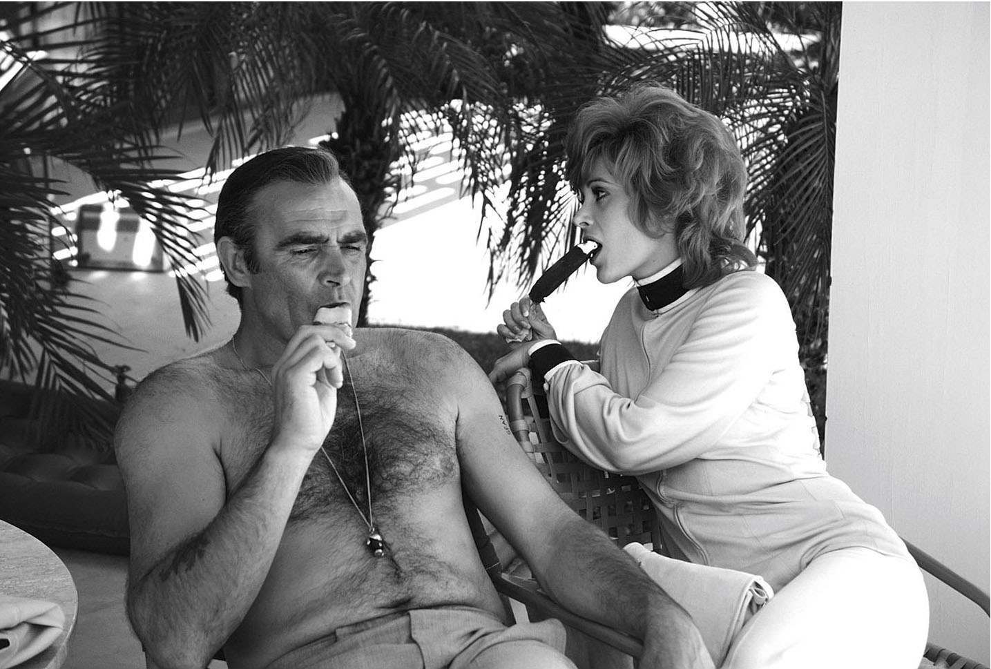 Sean Connery and Jill St John while filming Diamonds Are Forever