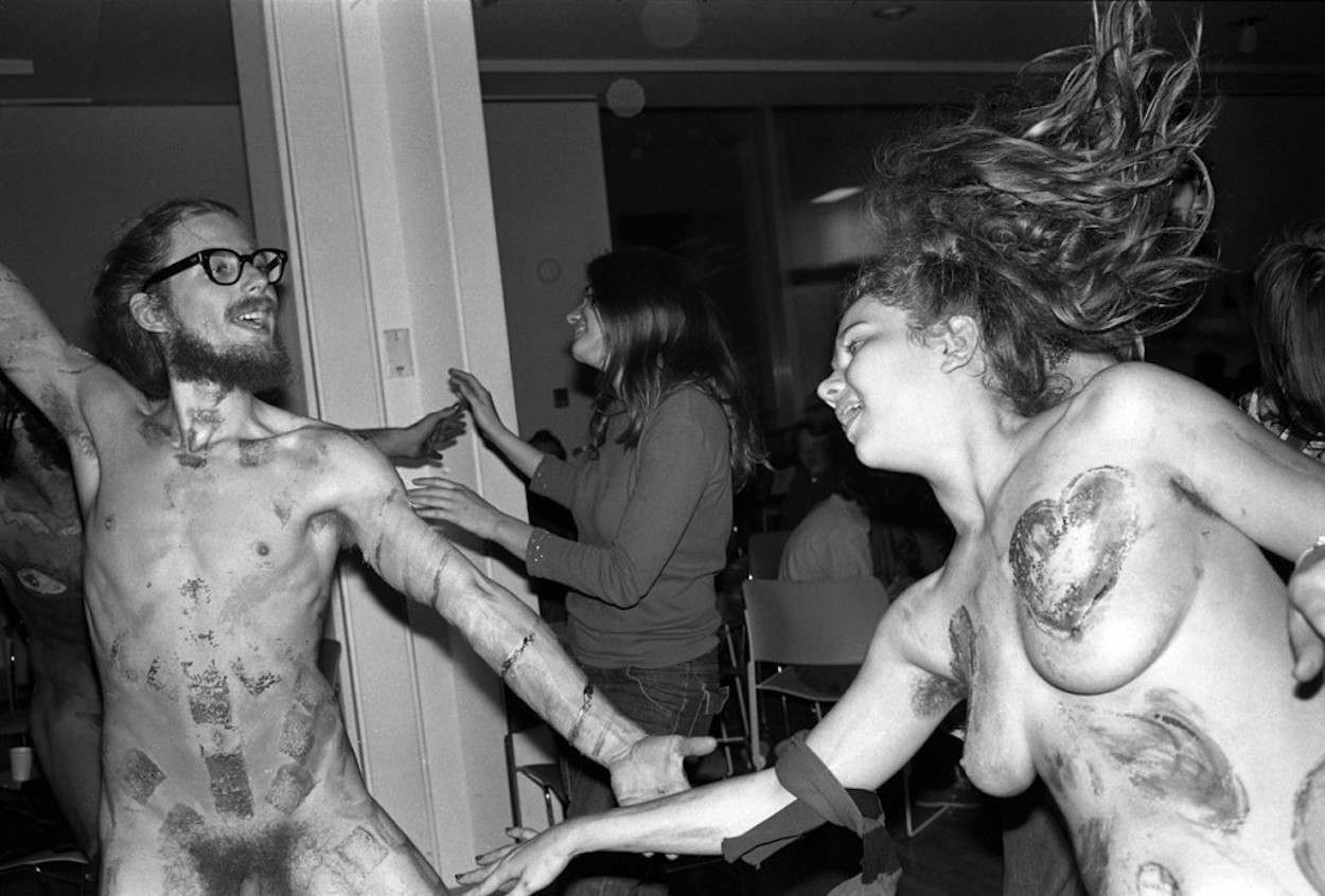 1970s frat house art college party naked photo