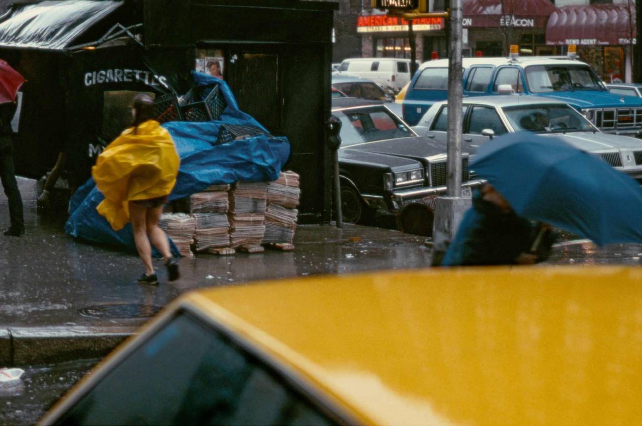 1986, New York, running in the rain