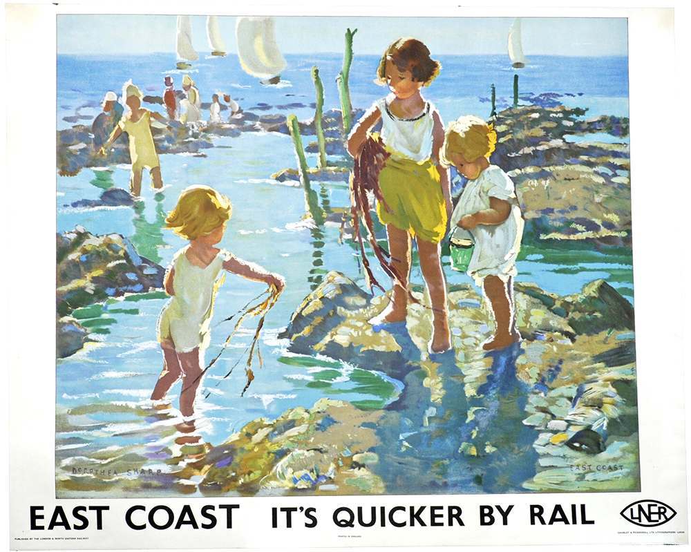 LNER East Coast It's Quicker By Rail' by Dorothea Sharp - Flashbak