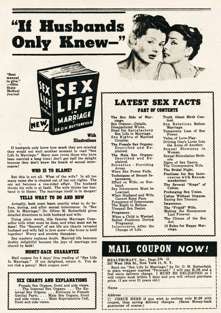 Sex Instruction Book Ads vintage 