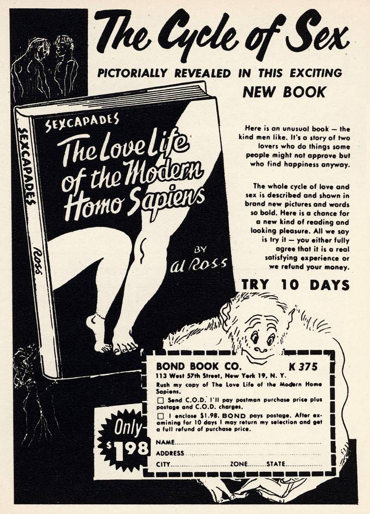 Sex Instruction Book Ads vintage 