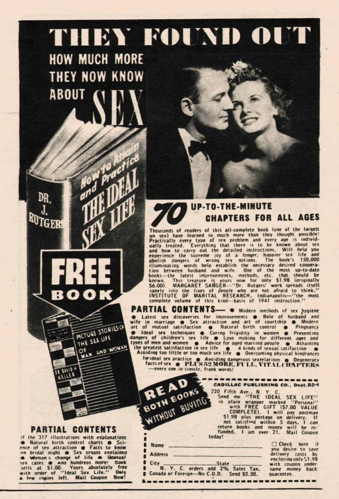 Sex Instruction Book Ads vintage 