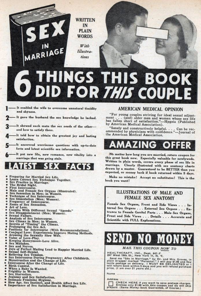 Sex Instruction Book Ads vintage 