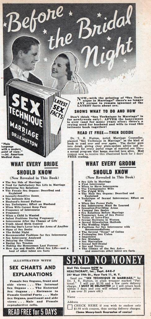 Sex Instruction Book Ads vintage 