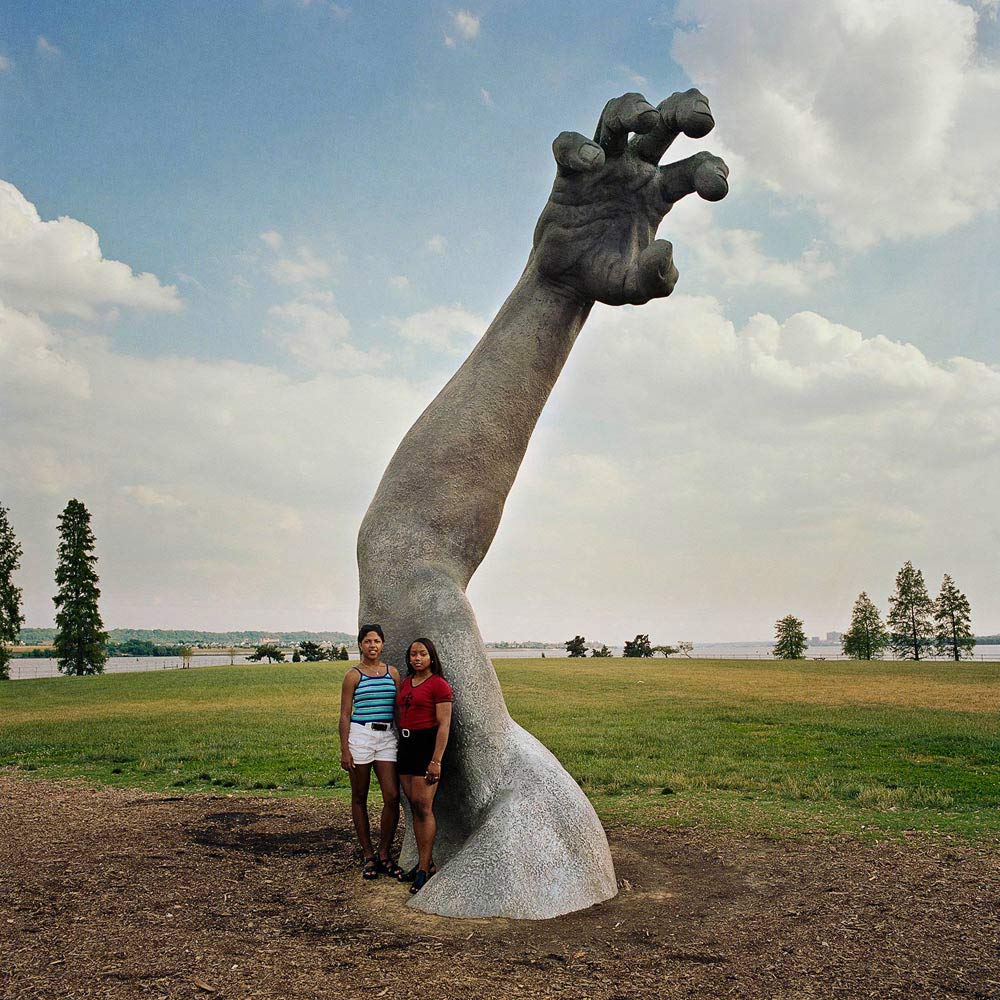 Two-Young-Women-at-The-Awakening-Sculpture-Haynes-Point-Washington-DC-1999